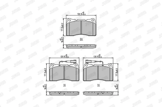 Bremsbelagsatz, Scheibenbremse Vorderachse JURID 571952J Bild Bremsbelagsatz, Scheibenbremse Vorderachse JURID 571952J