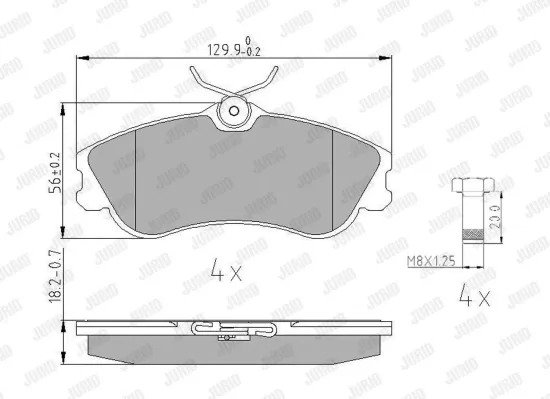 Bremsbelagsatz, Scheibenbremse JURID 571966J Bild Bremsbelagsatz, Scheibenbremse JURID 571966J