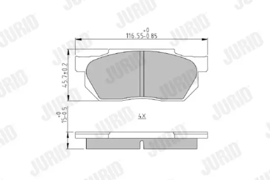 Bremsbelagsatz, Scheibenbremse Vorderachse JURID 572237J Bild Bremsbelagsatz, Scheibenbremse Vorderachse JURID 572237J