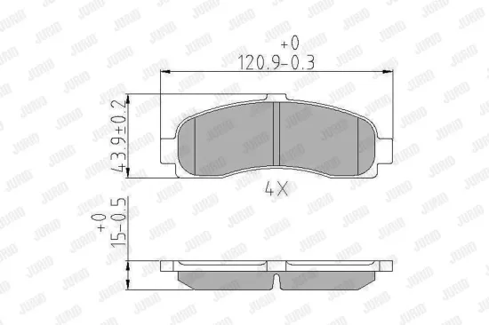 Bremsbelagsatz, Scheibenbremse Vorderachse JURID 572257J Bild Bremsbelagsatz, Scheibenbremse Vorderachse JURID 572257J