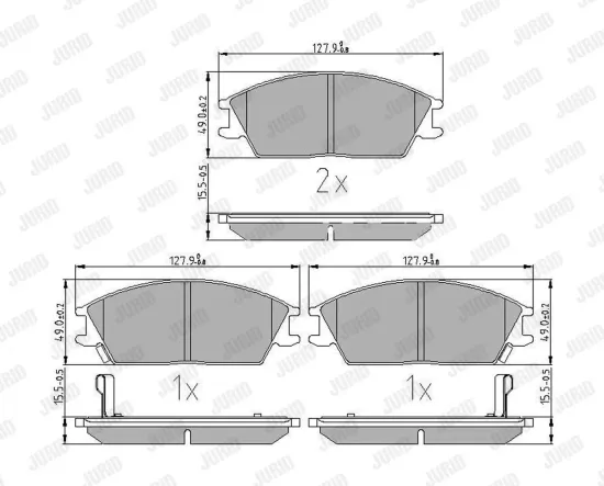 Bremsbelagsatz, Scheibenbremse Vorderachse JURID 572268J Bild Bremsbelagsatz, Scheibenbremse Vorderachse JURID 572268J