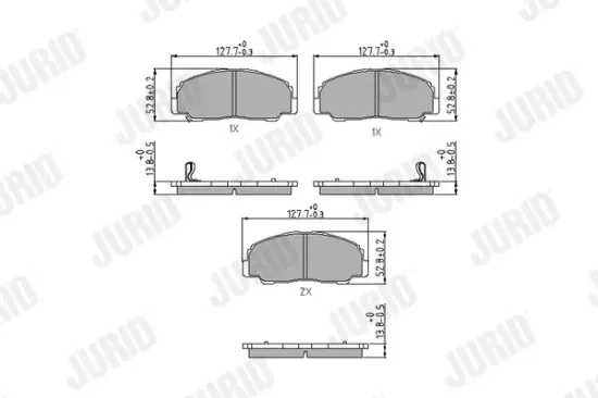 Bremsbelagsatz, Scheibenbremse JURID 572278J Bild Bremsbelagsatz, Scheibenbremse JURID 572278J