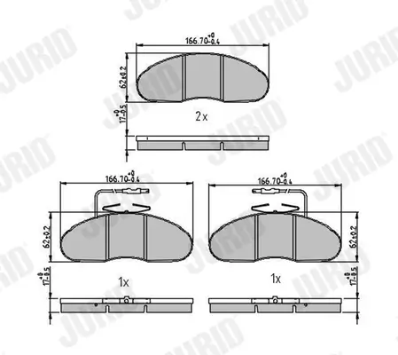 Bremsbelagsatz, Scheibenbremse JURID 572374J Bild Bremsbelagsatz, Scheibenbremse JURID 572374J