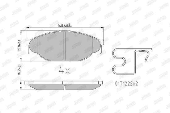Bremsbelagsatz, Scheibenbremse Vorderachse JURID 572378J Bild Bremsbelagsatz, Scheibenbremse Vorderachse JURID 572378J