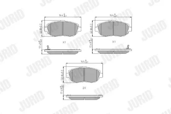 Bremsbelagsatz, Scheibenbremse Vorderachse JURID 572380J Bild Bremsbelagsatz, Scheibenbremse Vorderachse JURID 572380J