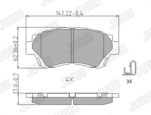 Bremsbelagsatz, Scheibenbremse JURID 572392J Bild Bremsbelagsatz, Scheibenbremse JURID 572392J