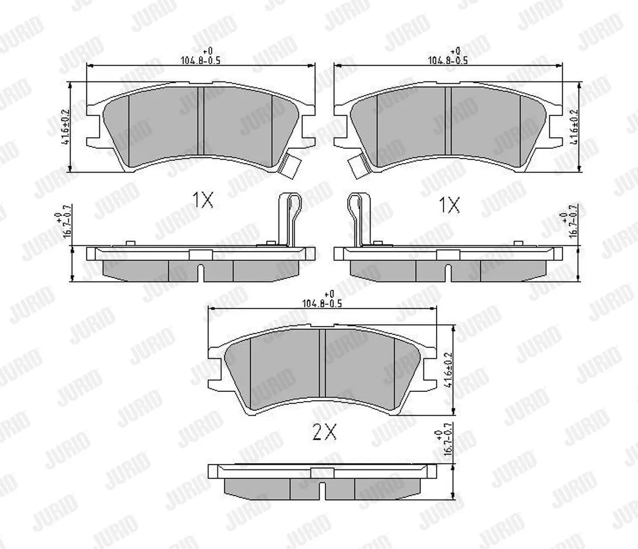 Bremsbelagsatz, Scheibenbremse Vorderachse JURID 572401J