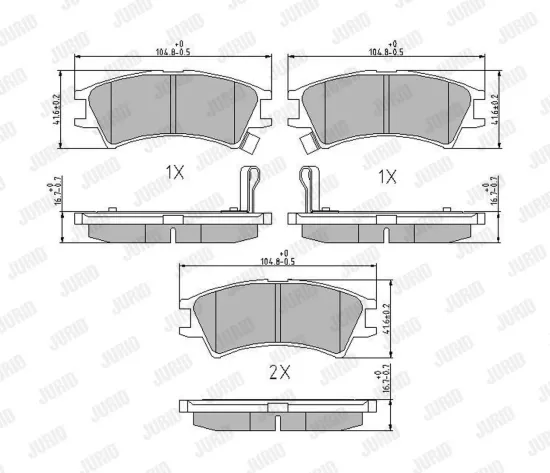 Bremsbelagsatz, Scheibenbremse Vorderachse JURID 572401J Bild Bremsbelagsatz, Scheibenbremse Vorderachse JURID 572401J