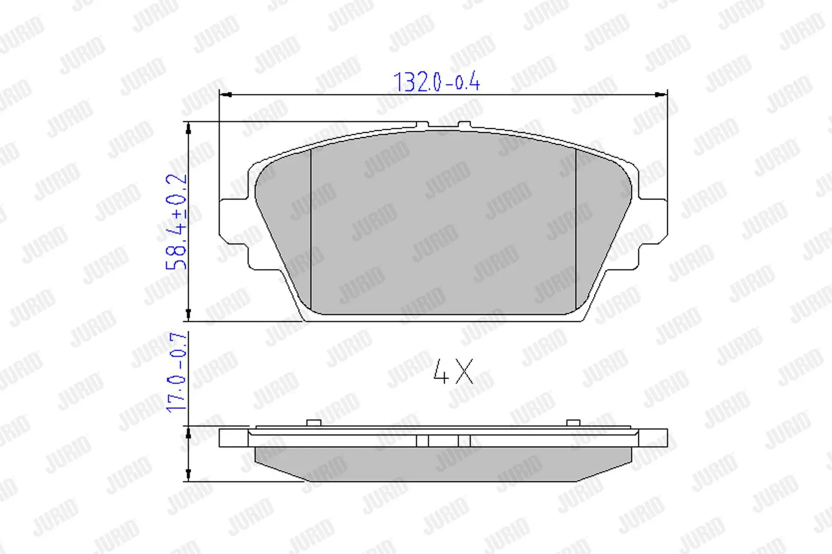 Bremsbelagsatz, Scheibenbremse Vorderachse JURID 572428J