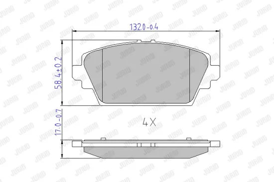 Bremsbelagsatz, Scheibenbremse Vorderachse JURID 572428J Bild Bremsbelagsatz, Scheibenbremse Vorderachse JURID 572428J