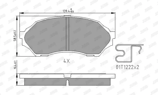 Bremsbelagsatz, Scheibenbremse Vorderachse JURID 572437J Bild Bremsbelagsatz, Scheibenbremse Vorderachse JURID 572437J