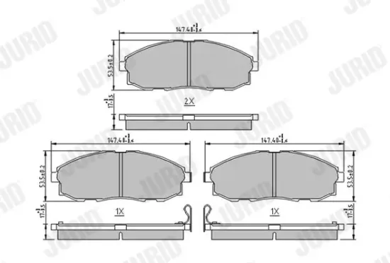 Bremsbelagsatz, Scheibenbremse Vorderachse JURID 572442J Bild Bremsbelagsatz, Scheibenbremse Vorderachse JURID 572442J