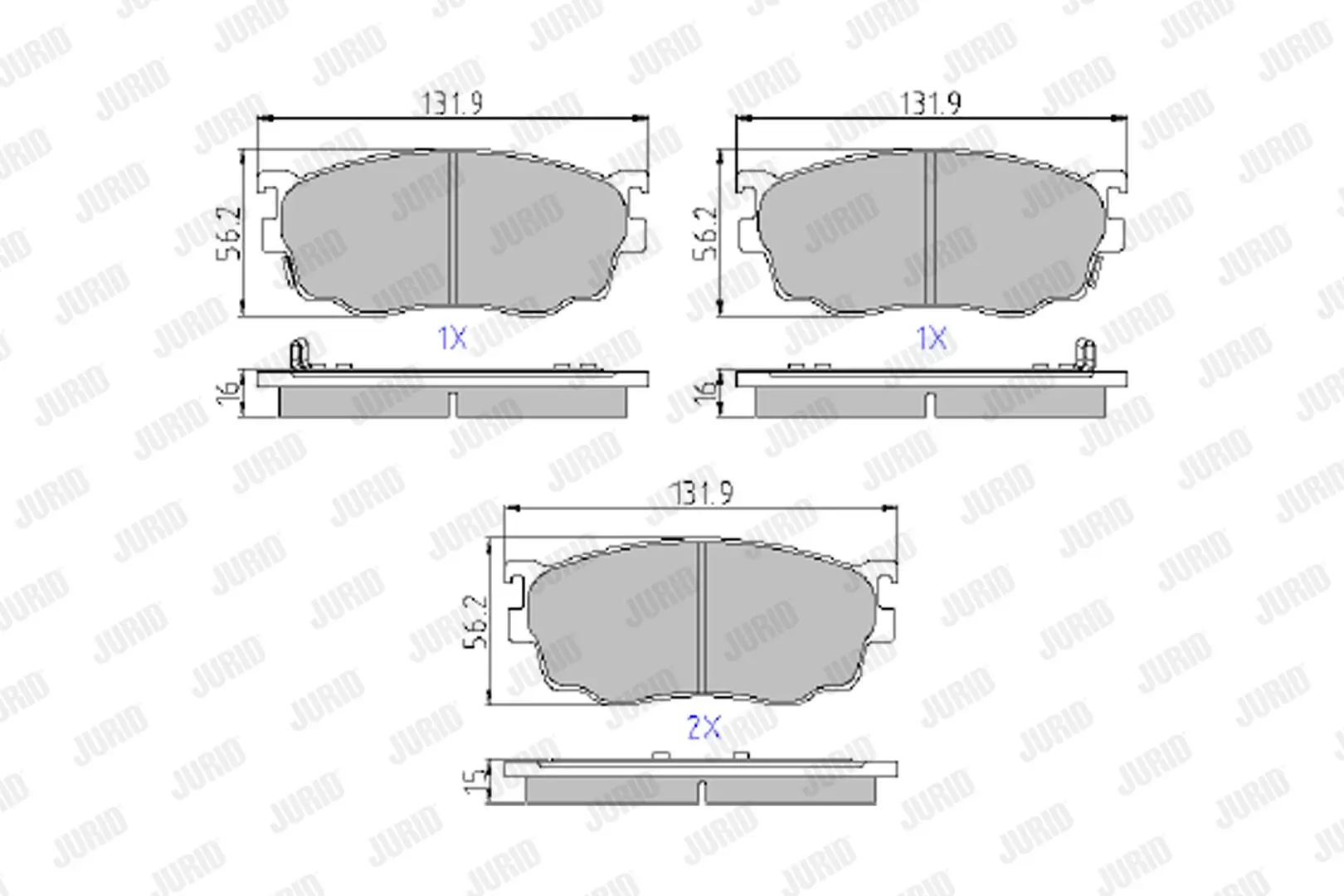Bremsbelagsatz, Scheibenbremse Vorderachse JURID 572444J