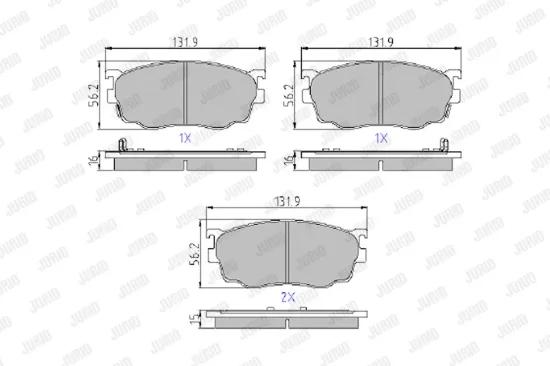 Bremsbelagsatz, Scheibenbremse Vorderachse JURID 572444J Bild Bremsbelagsatz, Scheibenbremse Vorderachse JURID 572444J