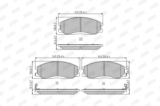 Bremsbelagsatz, Scheibenbremse Vorderachse JURID 572453J Bild Bremsbelagsatz, Scheibenbremse Vorderachse JURID 572453J