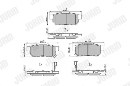 Bremsbelagsatz, Scheibenbremse JURID 572473J Bild Bremsbelagsatz, Scheibenbremse JURID 572473J