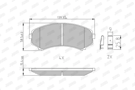 Bremsbelagsatz, Scheibenbremse JURID 572497J Bild Bremsbelagsatz, Scheibenbremse JURID 572497J