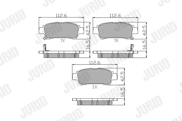 Bremsbelagsatz, Scheibenbremse JURID 572512J Bild Bremsbelagsatz, Scheibenbremse JURID 572512J