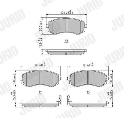 Bremsbelagsatz, Scheibenbremse JURID 572541J Bild Bremsbelagsatz, Scheibenbremse JURID 572541J