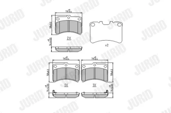 Bremsbelagsatz, Scheibenbremse Vorderachse JURID 572552J Bild Bremsbelagsatz, Scheibenbremse Vorderachse JURID 572552J