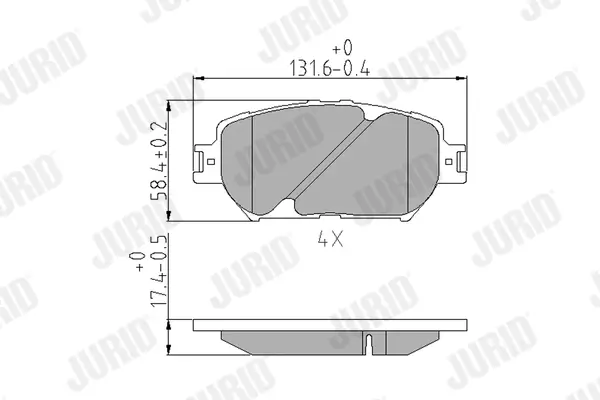 Bremsbelagsatz, Scheibenbremse JURID 572553J Bild Bremsbelagsatz, Scheibenbremse JURID 572553J