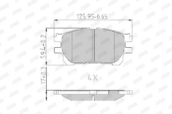 Bremsbelagsatz, Scheibenbremse Vorderachse JURID 572554J Bild Bremsbelagsatz, Scheibenbremse Vorderachse JURID 572554J