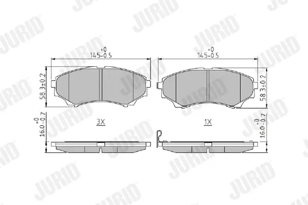 Bremsbelagsatz, Scheibenbremse JURID 572572J Bild Bremsbelagsatz, Scheibenbremse JURID 572572J