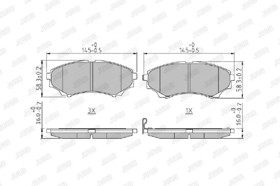 Bremsbelagsatz, Scheibenbremse Vorderachse JURID 572572J Bild Bremsbelagsatz, Scheibenbremse Vorderachse JURID 572572J