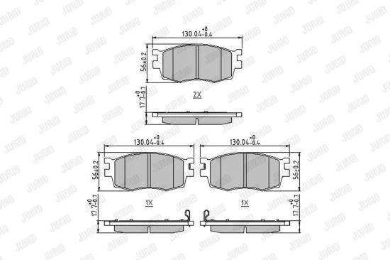 Bremsbelagsatz, Scheibenbremse Vorderachse JURID 572593J Bild Bremsbelagsatz, Scheibenbremse Vorderachse JURID 572593J