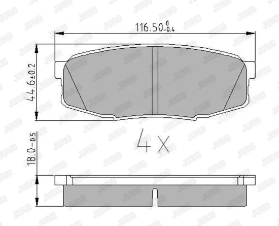 Bremsbelagsatz, Scheibenbremse Hinterachse JURID 572597J Bild Bremsbelagsatz, Scheibenbremse Hinterachse JURID 572597J