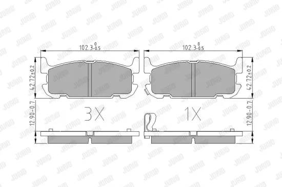Bremsbelagsatz, Scheibenbremse Hinterachse JURID 572603J Bild Bremsbelagsatz, Scheibenbremse Hinterachse JURID 572603J