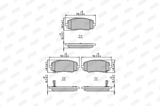 Bremsbelagsatz, Scheibenbremse Vorderachse JURID 572609J Bild Bremsbelagsatz, Scheibenbremse Vorderachse JURID 572609J