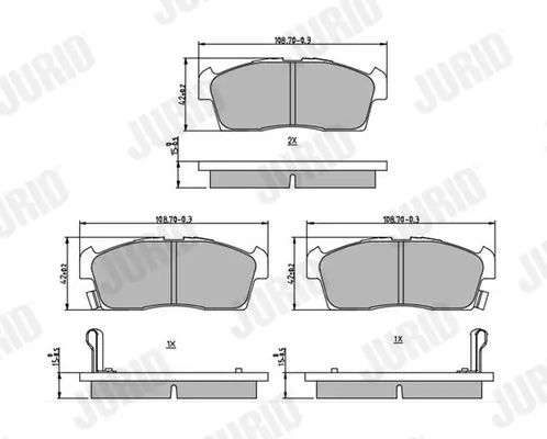 Bremsbelagsatz, Scheibenbremse JURID 572611J Bild Bremsbelagsatz, Scheibenbremse JURID 572611J