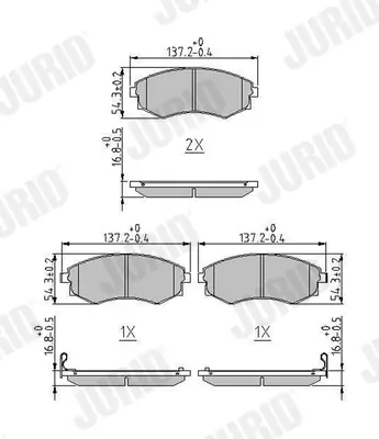 Bremsbelagsatz, Scheibenbremse JURID 572614J Bild Bremsbelagsatz, Scheibenbremse JURID 572614J