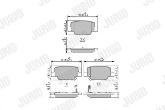 Bremsbelagsatz, Scheibenbremse Hinterachse JURID 572623J Bild Bremsbelagsatz, Scheibenbremse Hinterachse JURID 572623J