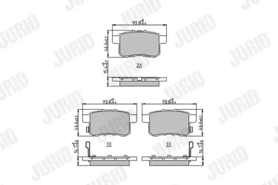 Bremsbelagsatz, Scheibenbremse Hinterachse JURID 572626J Bild Bremsbelagsatz, Scheibenbremse Hinterachse JURID 572626J