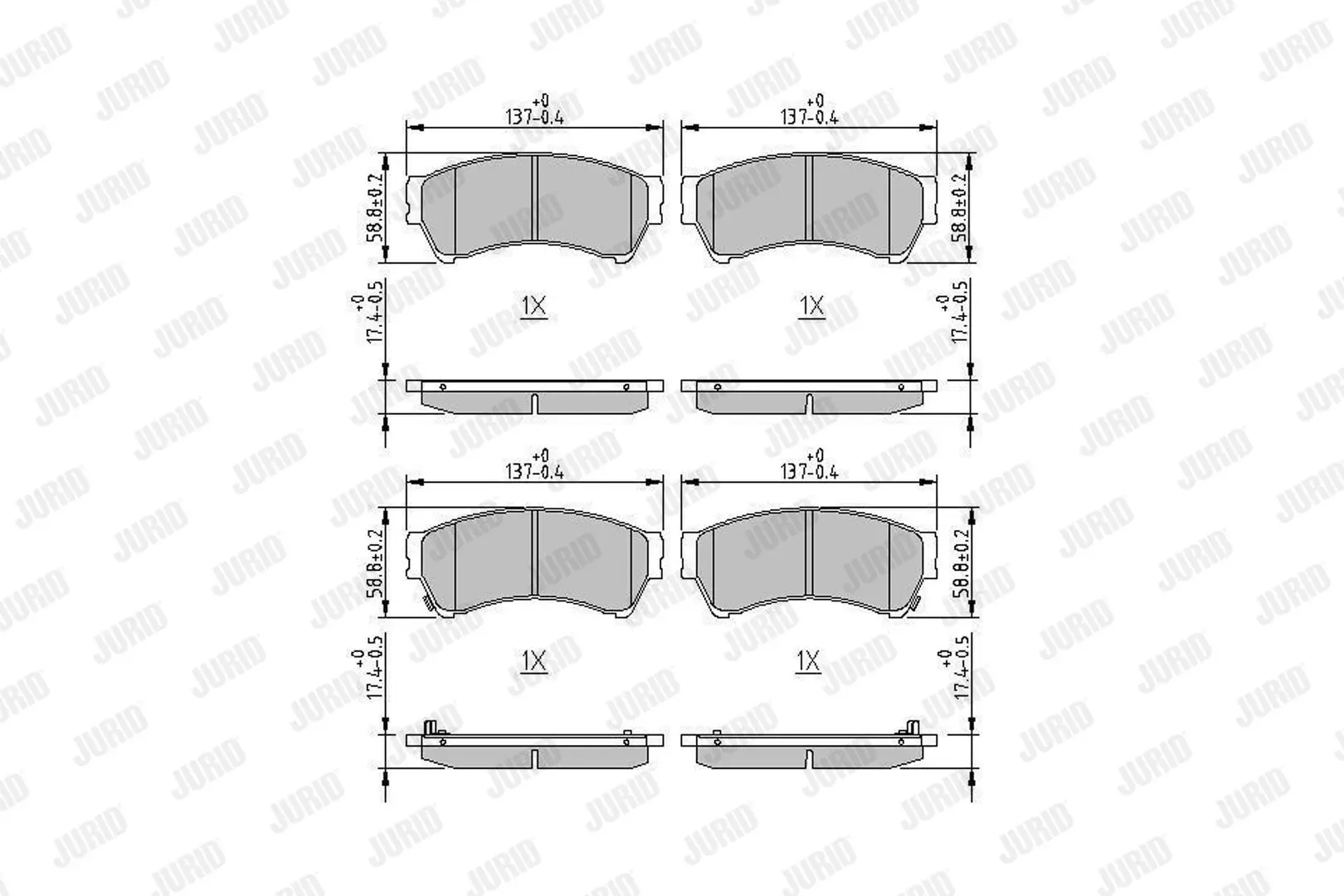 Bremsbelagsatz, Scheibenbremse Vorderachse JURID 572628J
