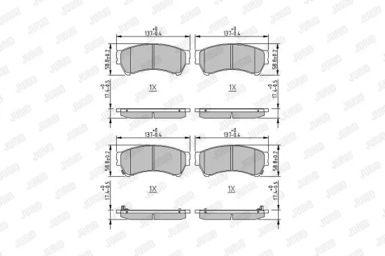 Bremsbelagsatz, Scheibenbremse Vorderachse JURID 572628J Bild Bremsbelagsatz, Scheibenbremse Vorderachse JURID 572628J