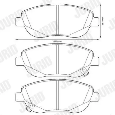 Bremsbelagsatz, Scheibenbremse Vorderachse JURID 572634JC Bild Bremsbelagsatz, Scheibenbremse Vorderachse JURID 572634JC