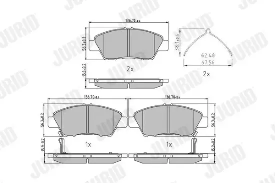 Bremsbelagsatz, Scheibenbremse JURID 572637J Bild Bremsbelagsatz, Scheibenbremse JURID 572637J