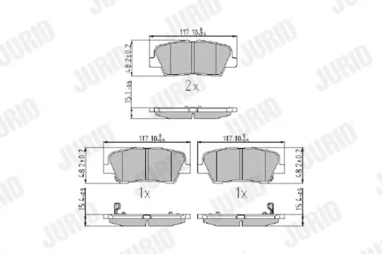 Bremsbelagsatz, Scheibenbremse JURID 572639J Bild Bremsbelagsatz, Scheibenbremse JURID 572639J