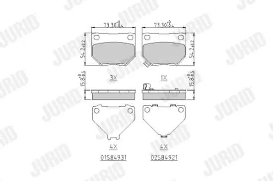 Bremsbelagsatz, Scheibenbremse JURID 572645J Bild Bremsbelagsatz, Scheibenbremse JURID 572645J