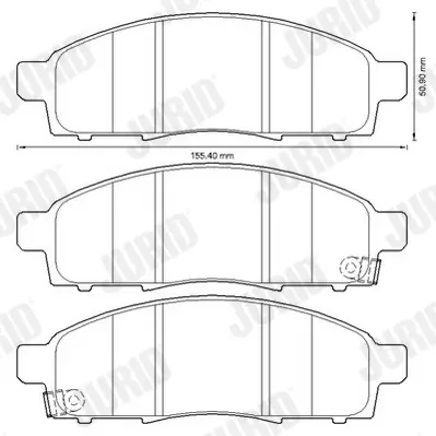 Bremsbelagsatz, Scheibenbremse Vorderachse JURID 572646J Bild Bremsbelagsatz, Scheibenbremse Vorderachse JURID 572646J