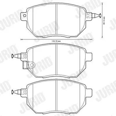 Bremsbelagsatz, Scheibenbremse Vorderachse JURID 572649J Bild Bremsbelagsatz, Scheibenbremse Vorderachse JURID 572649J