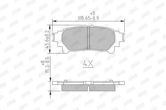 Bremsbelagsatz, Scheibenbremse JURID 572656J Bild Bremsbelagsatz, Scheibenbremse JURID 572656J