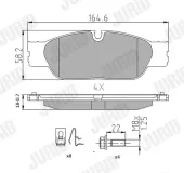 Bremsbelagsatz, Scheibenbremse Vorderachse JURID 573023J