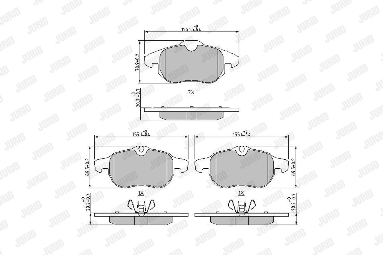 Bremsbelagsatz, Scheibenbremse Vorderachse JURID 573089J