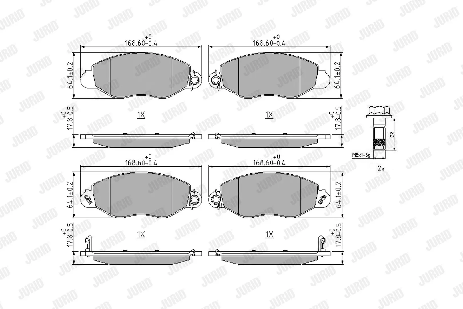 Bremsbelagsatz, Scheibenbremse Vorderachse JURID 573110J