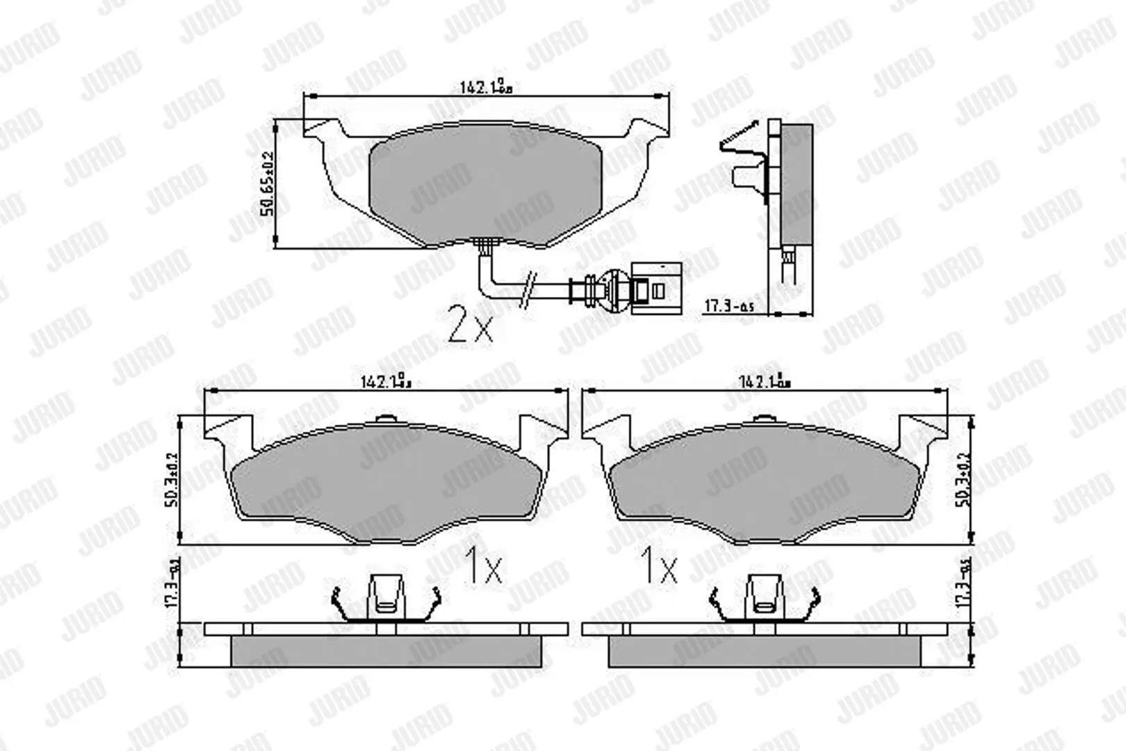 Bremsbelagsatz, Scheibenbremse Vorderachse JURID 573111J