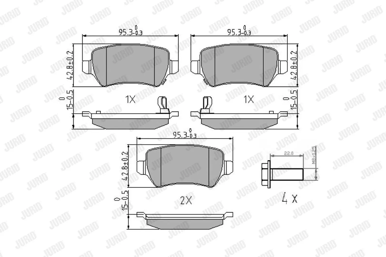 Bremsbelagsatz, Scheibenbremse JURID 573122J